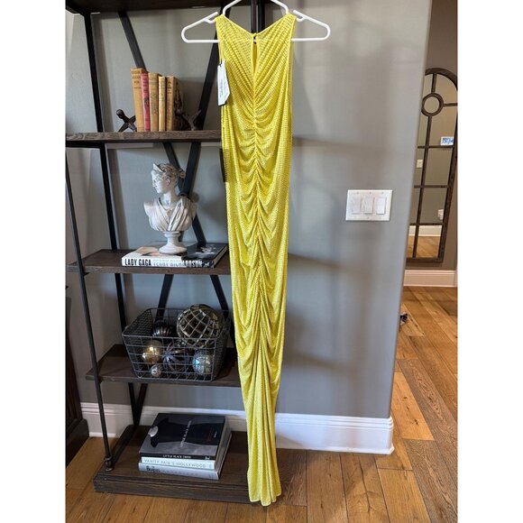 retrofete Marsann Ruched Bodycon Crystal Dress Buttercream Womens Size Medium - Picture 8 of 12